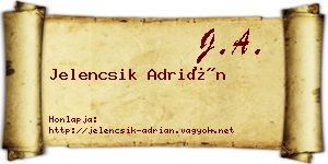 Jelencsik Adrián névjegykártya