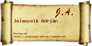 Jelencsik Adrián névjegykártya